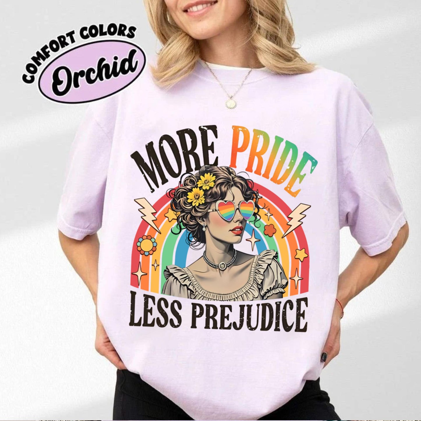 More Pride Less Prejudice Shirt, LGBTQ Shirt, Proud Ally Shirt, Pride Month Shirt, LGBTQ Sweatshirt, LGBTQ Gift, Pride Parade, Lesbian Shirt