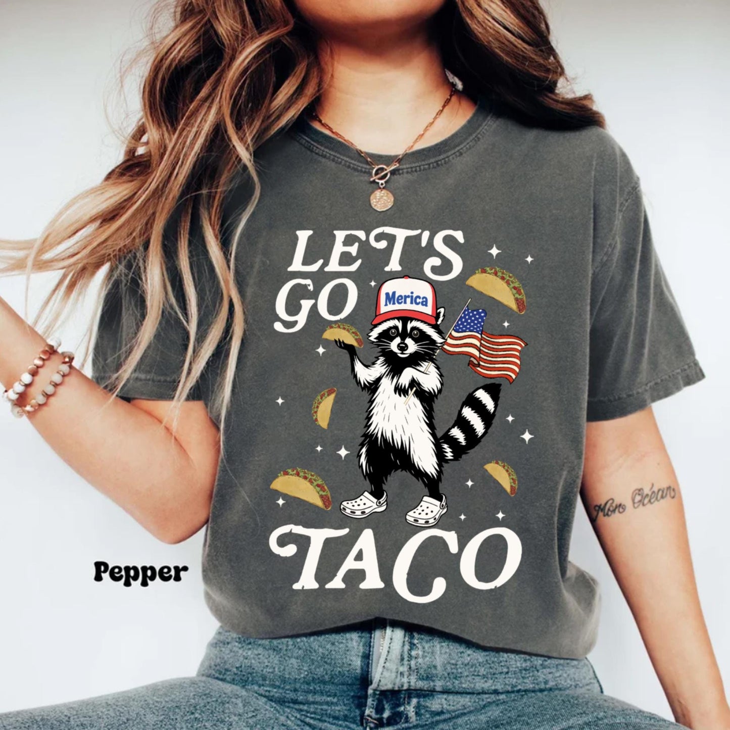 Let's Go Taco Shirt, Funny Raccoon Shirt, Political Meme Shirt, Anti Fascism Tee, Liberal Activists Gift, Patriotic Shirt, Taco Anti Tariff