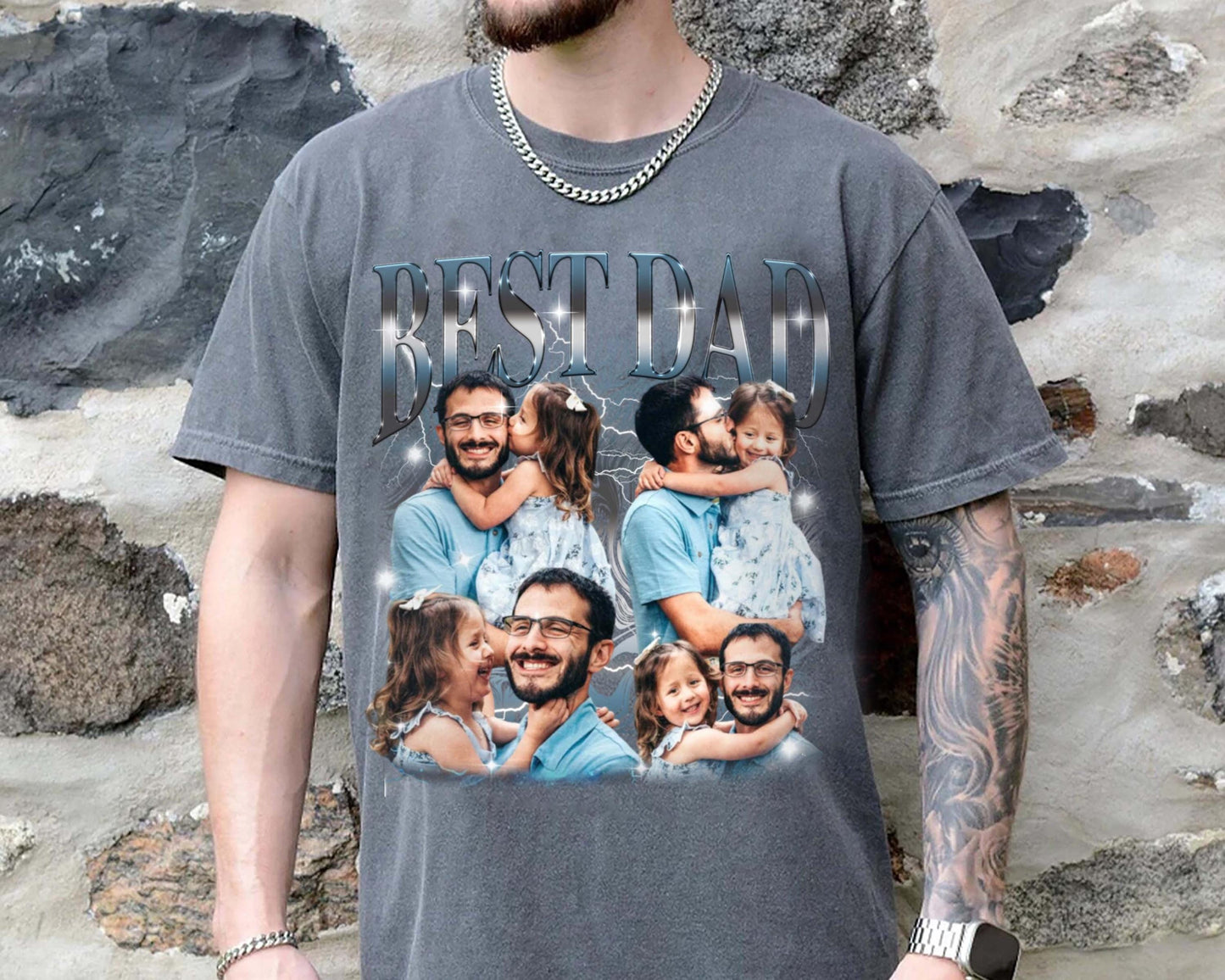 Fathers Day Shirt, Custom Bootleg Shirt, Best Dad Ever Shirt, Fathers Day Gift, Dad Bootleg Rap Tee, Gift For Dad, Custom Photo Dad Shirt