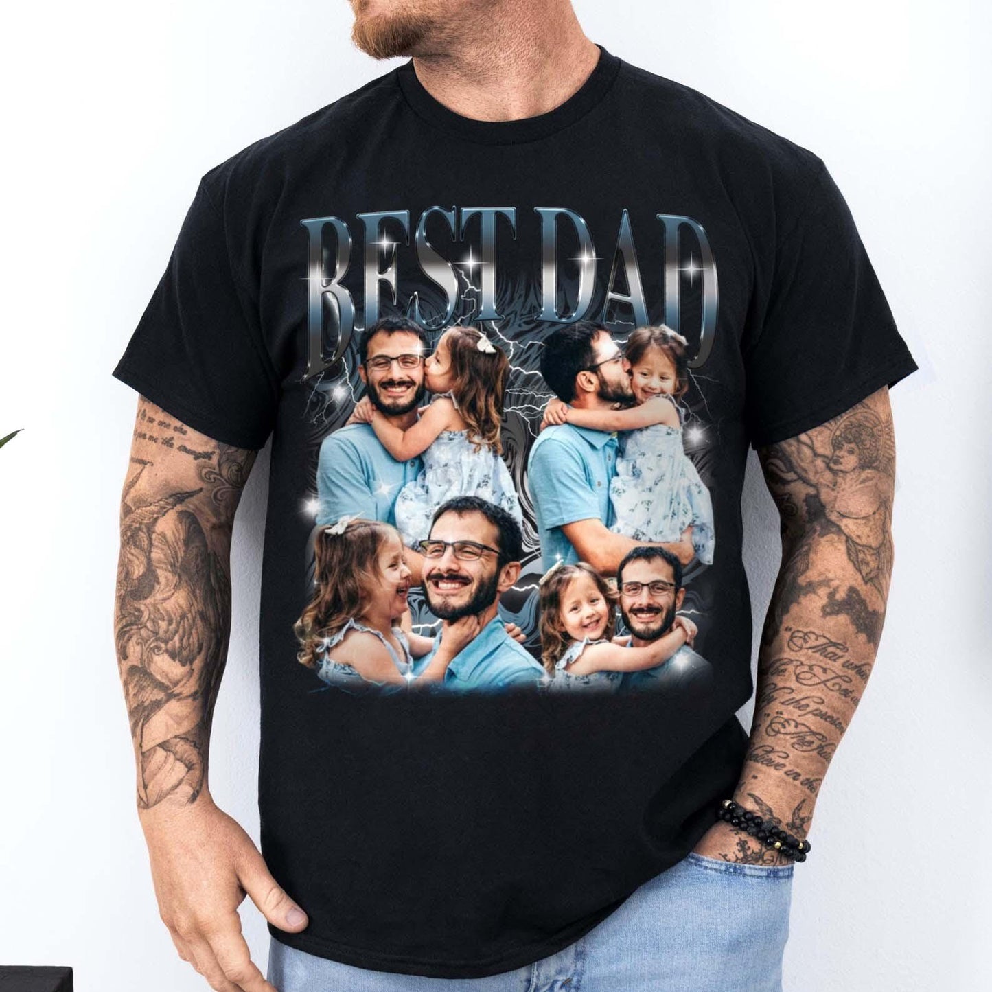 Fathers Day Shirt, Custom Bootleg Shirt, Best Dad Ever Shirt, Fathers Day Gift, Dad Bootleg Rap Tee, Gift For Dad, Custom Photo Dad Shirt