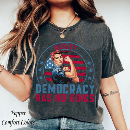 Anti Trump Shirt, Democracy has no kings shirt, upside down American flag shirt, anti maga shirt, Liberal tshirt, democrat shirt, resist tee