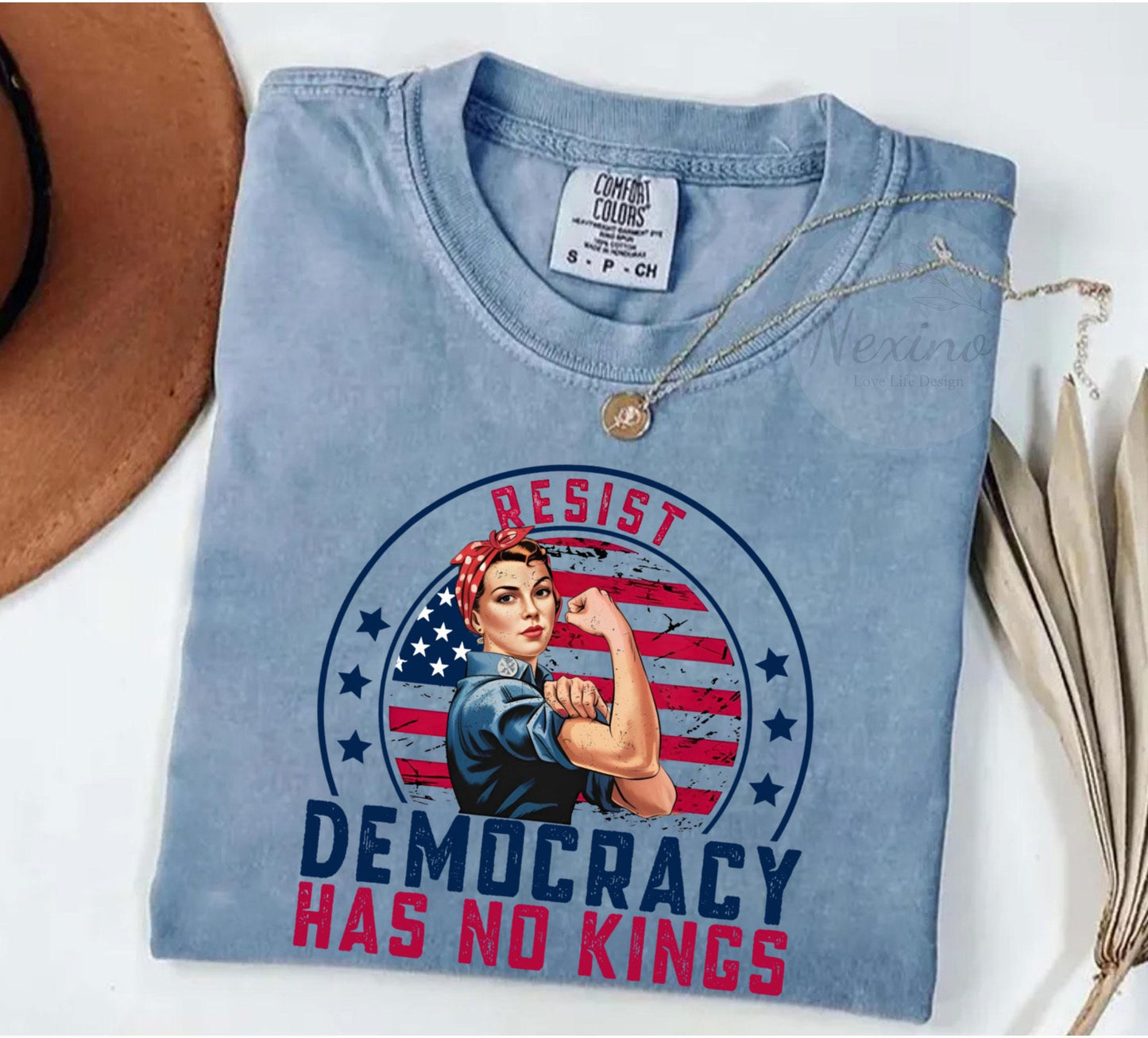 Anti Trump Shirt, Democracy has no kings shirt, upside down American flag shirt, anti maga shirt, Liberal tshirt, democrat shirt, resist tee