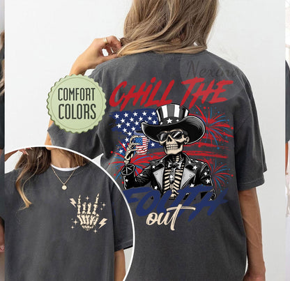 Chill The Fourth Out Shirt, Retro 4th Of July Shirt, Funny Fourth Of July Shirt, Patriotic Shirt, USA T-Shirt, American Flag Shirt