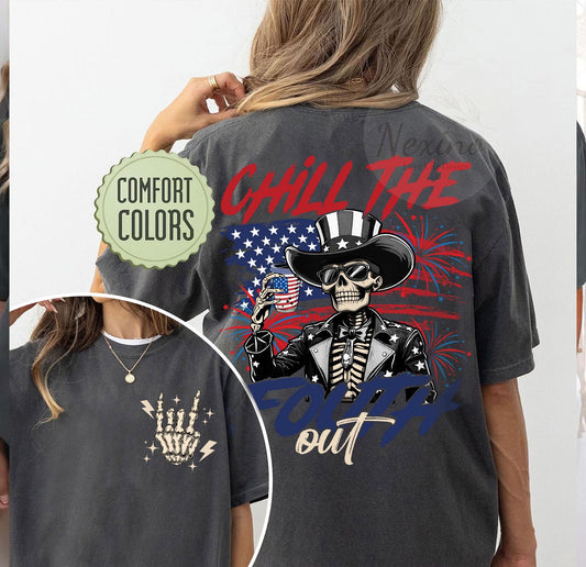 Chill The Fourth Out Shirt, Retro 4th Of July Shirt, Funny Fourth Of July Shirt, Patriotic Shirt, USA T-Shirt, American Flag Shirt