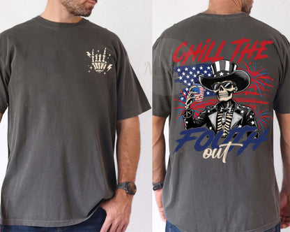 Chill The Fourth Out Shirt, Retro 4th Of July Shirt, Funny Fourth Of July Shirt, Patriotic Shirt, USA T-Shirt, American Flag Shirt
