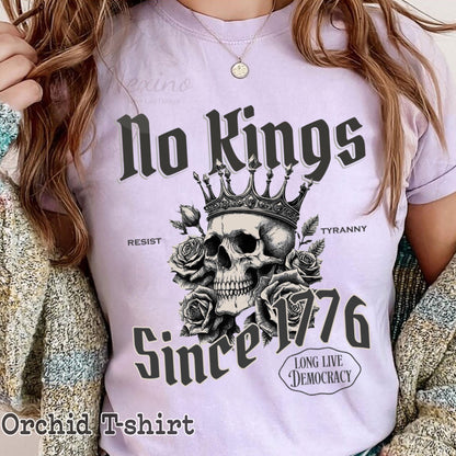 Comfort Colors® No Kings In America Shirt, Anti-Trump Shirt, Protest Shirt, Democracy Tees, Gift for Anti-MAGA, Patriotic Tee, Liberal Shirt