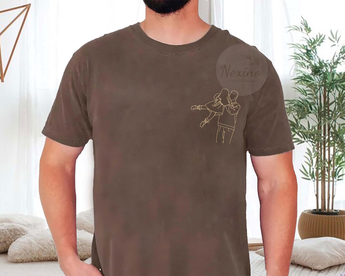 Custom Photo Portrait Shirt For Dad, Father's Day Shirt, Personalized Dad Portrait Shirt, Fathers Day Gifts, Dad Birthday Gift, Gift for Husband, Him