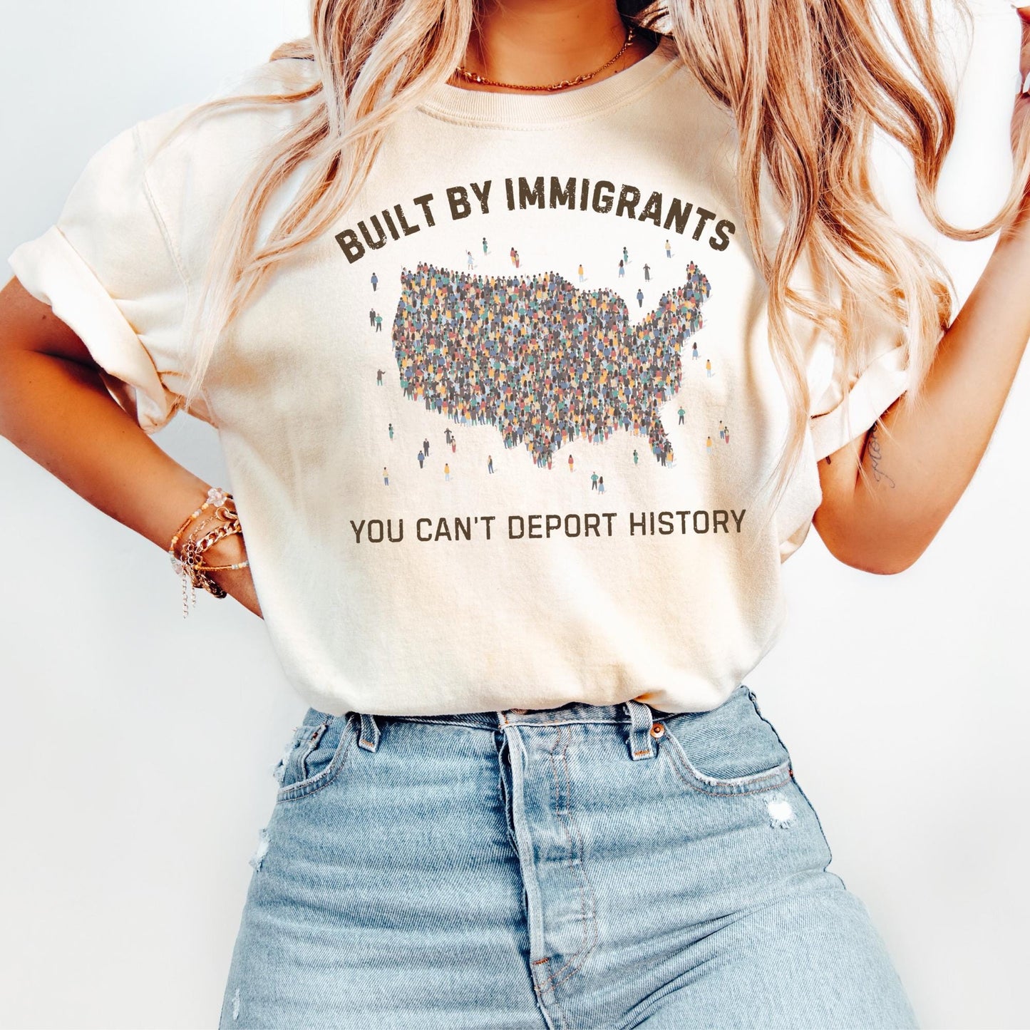 Built by Immigrants Shirt, You Can’t Deport History, Political Statement Tee, Anti Racism T-shirt, Immigrant Rights Protest