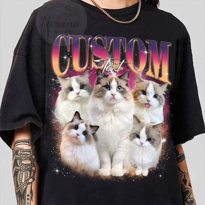 Custom Pet Bootleg Shirt, Custom Retro Cat Bootleg Shirt,Custom Photo Shirt, CUSTOM Your Own Bootleg Idea Here,Pet Photo Shirt, Cat Mom Gift