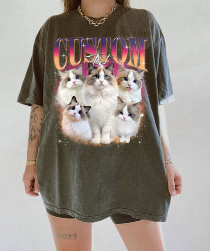Custom Pet Bootleg Shirt, Custom Retro Cat Bootleg Shirt,Custom Photo Shirt, CUSTOM Your Own Bootleg Idea Here,Pet Photo Shirt, Cat Mom Gift