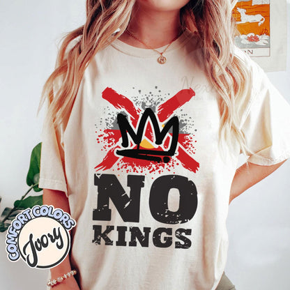 NO KINGS Shirt, Anti Authoritarian Protest Shirt, No Kings In America Shirt, Political Tee, Democracy Tee, Democracy Not Monarchy Shirt