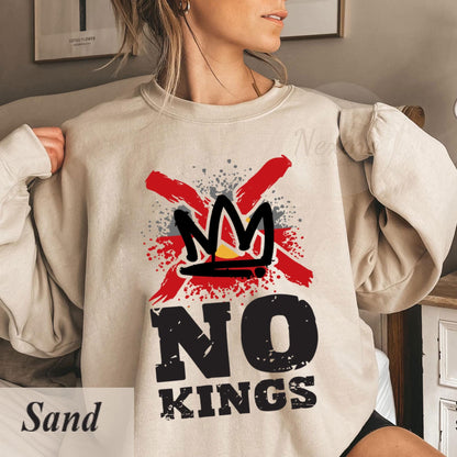 NO KINGS Shirt, Anti Authoritarian Protest Shirt, No Kings In America Shirt, Political Tee, Democracy Tee, Democracy Not Monarchy Shirt