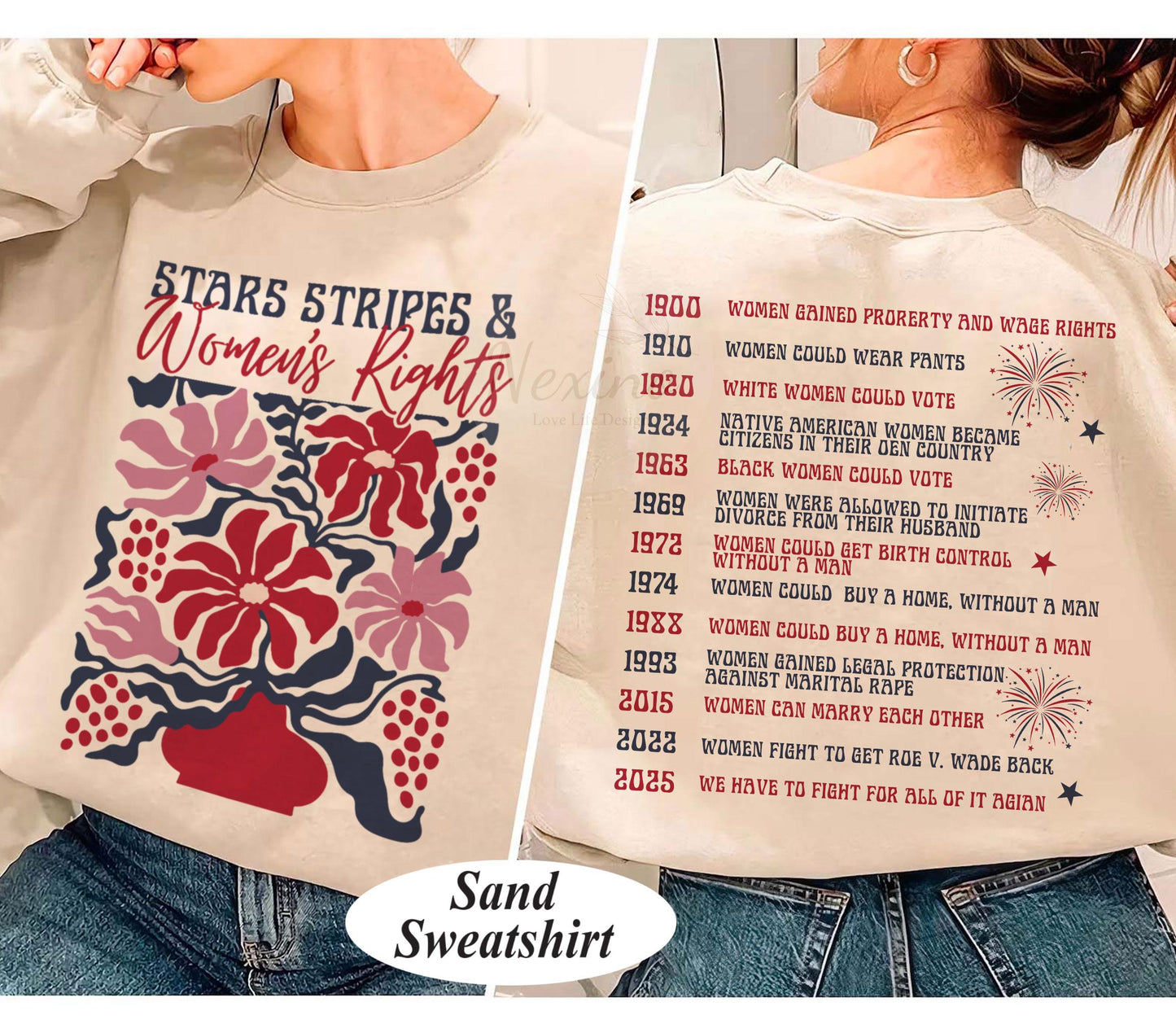Stars Stripes And Women's Rights Shirt, Independence Day Tee, Feminist Shirt, Social Justice Shirt, Patriotic Women Gift, Equal Rights Shirt