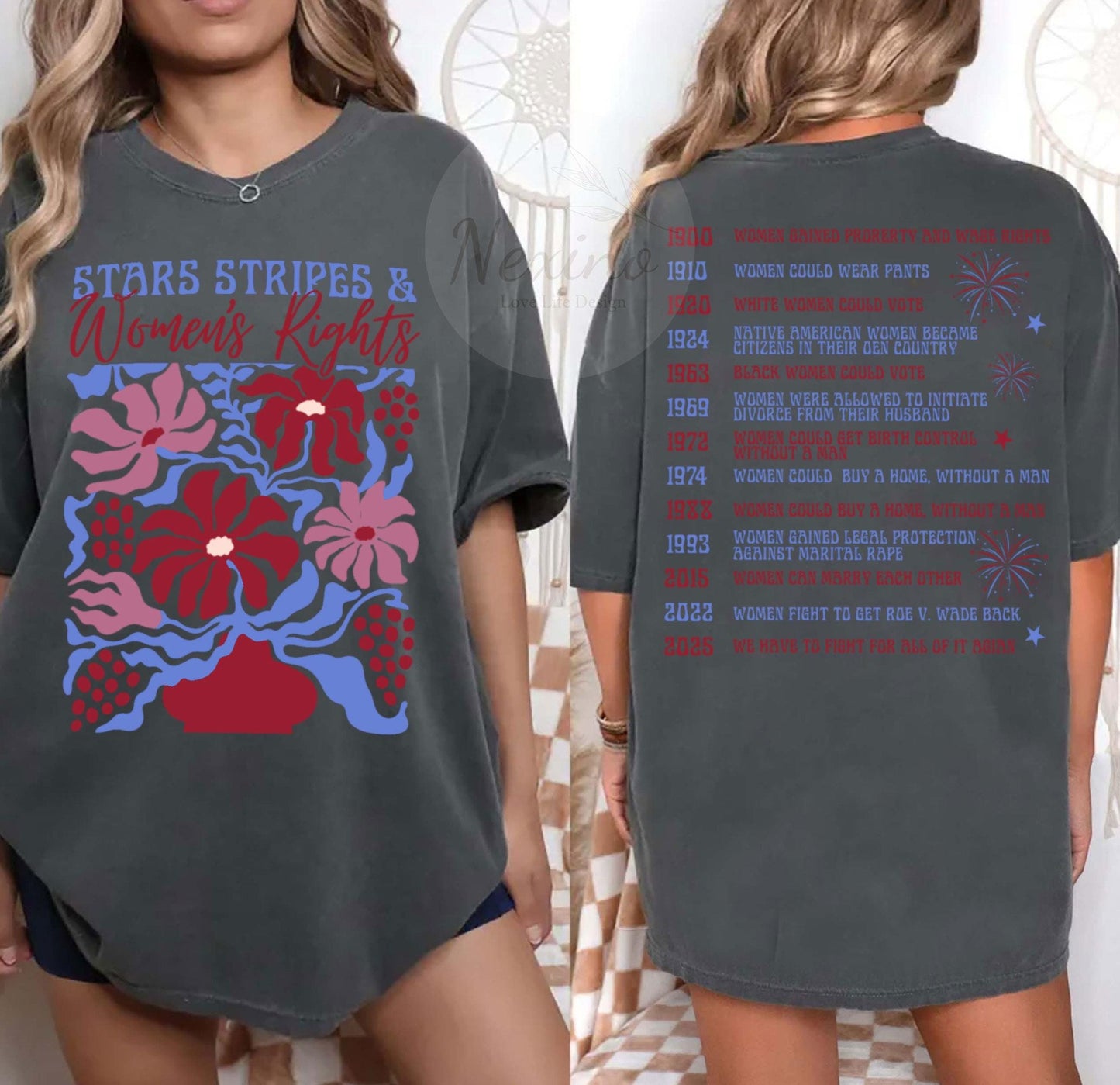 Stars Stripes And Women's Rights Shirt, Independence Day Tee, Feminist Shirt, Social Justice Shirt, Patriotic Women Gift, Equal Rights Shirt