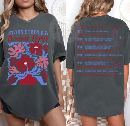 Stars Stripes And Women's Rights Shirt, Independence Day Tee, Feminist Shirt, Social Justice Shirt, Patriotic Women Gift, Equal Rights Shirt