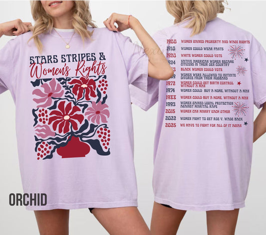 Stars Stripes And Women's Rights Shirt, Independence Day Tee, Feminist Shirt, Social Justice Shirt, Patriotic Women Gift, Equal Rights Shirt