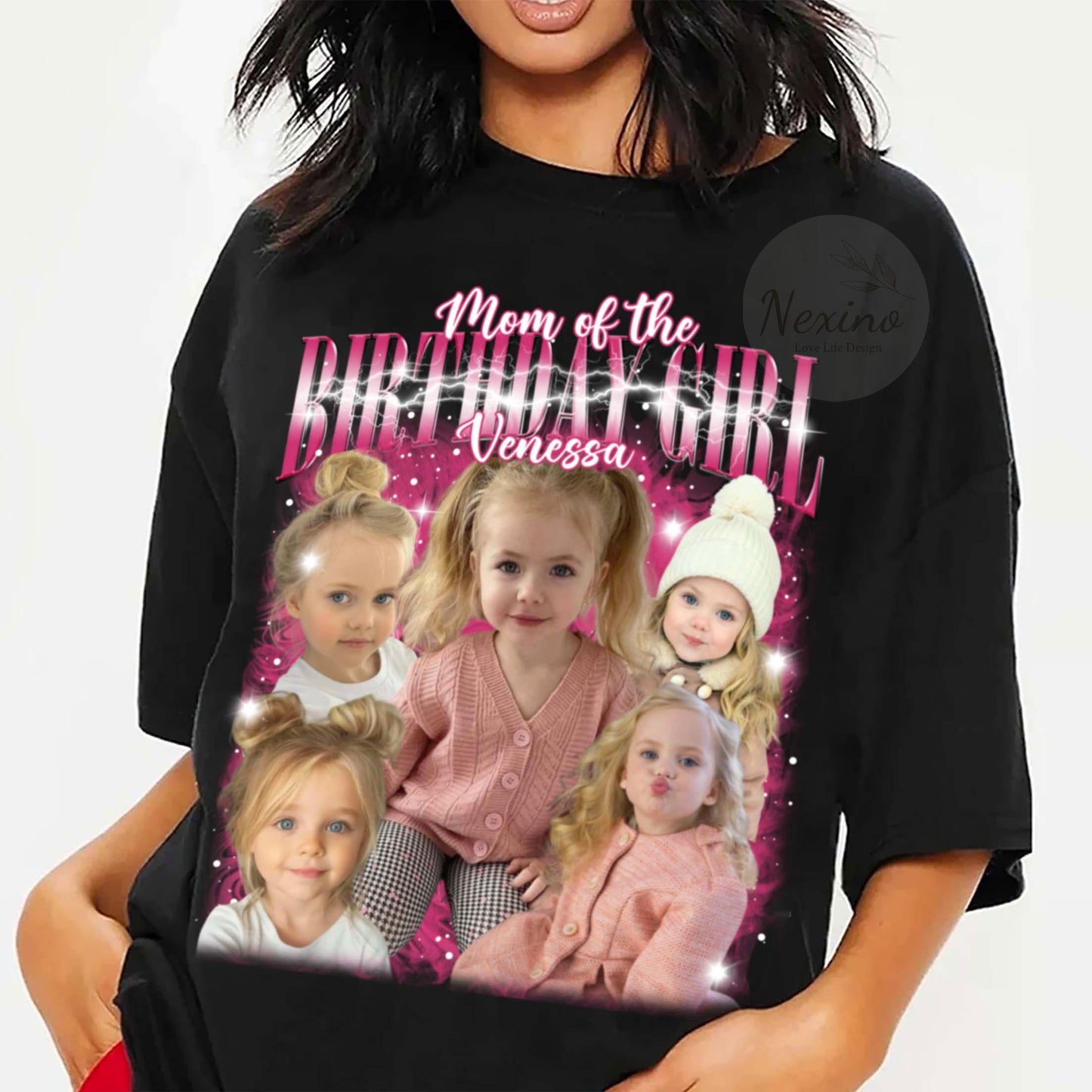 Mom of The Birthday Girl Shirt, Matching Family Personalized T Shirts, Custom Bootleg Mom Shirt, Gift Ideas 30 Year Old Women