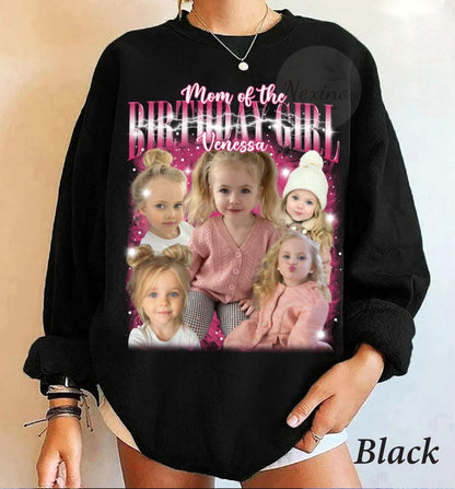 Mom of The Birthday Girl Shirt, Matching Family Personalized T Shirts, Custom Bootleg Mom Shirt, Gift Ideas 30 Year Old Women