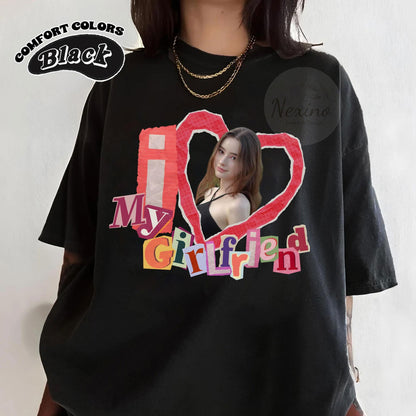 I Love My Girlfriend Shirt Custom Photo, Girlfriend Shirt, Custom Face Girlfriend Bootleg Shirt, Valentine Gift Girlfriend Custom Picture