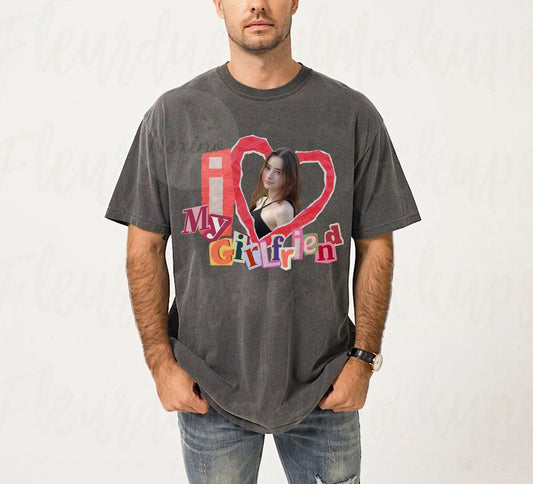 I Love My Girlfriend Shirt Custom Photo, Girlfriend Shirt, Custom Face Girlfriend Bootleg Shirt, Valentine Gift Girlfriend Custom Picture