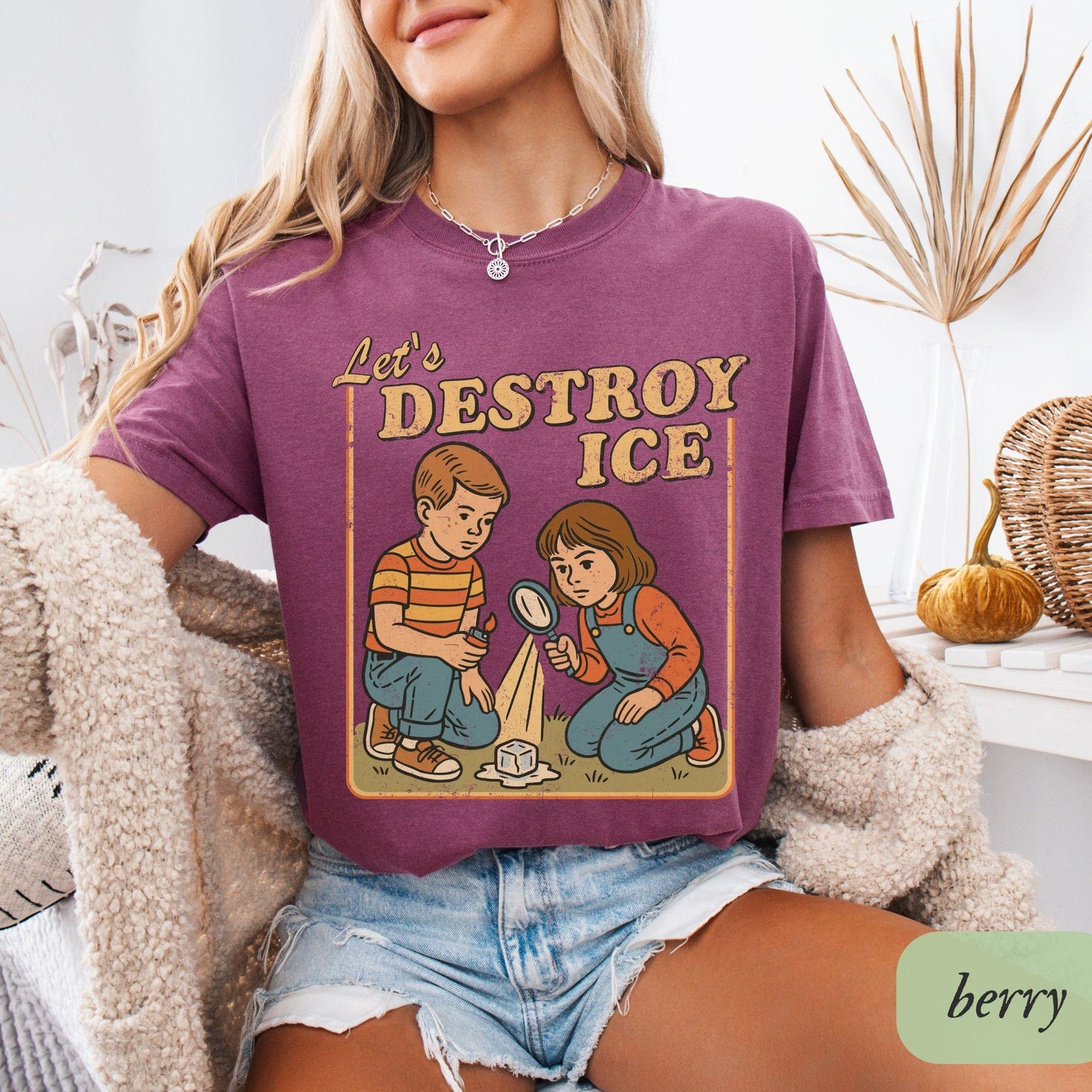 Let's Destroy Ice Shirt, Fuck ICE T-Shirt, Subtle Abolish ICE Comfort Colors Tee, Pro Immigration Ally, Human Rights Anti Trump FDT Protest