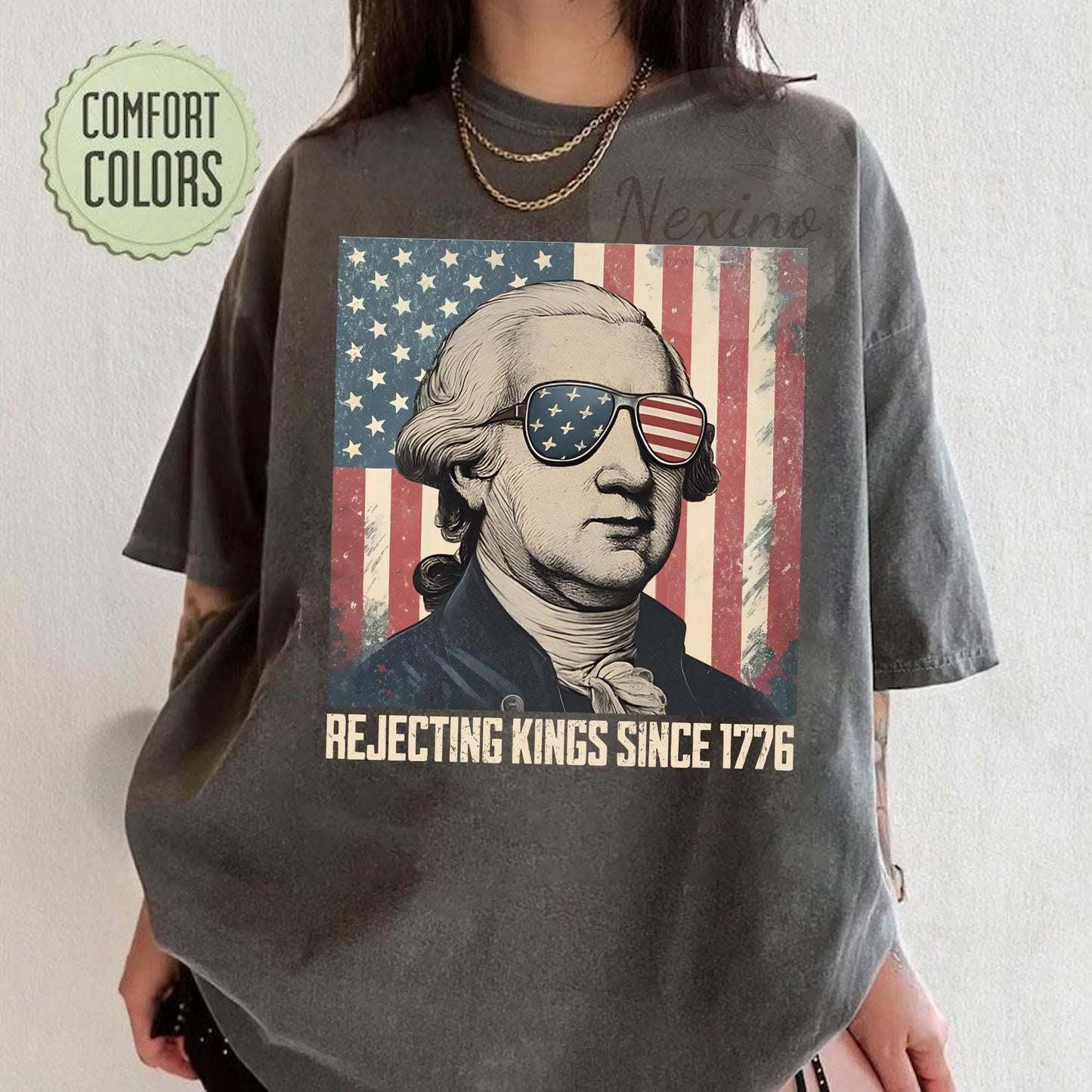 Rejecting Kings Since 1776 Shirt, Flower Shirt, Pro Democracy Shirt, Anti Authoritarianism Shirt, No Kings Shirt, Resist Shirt