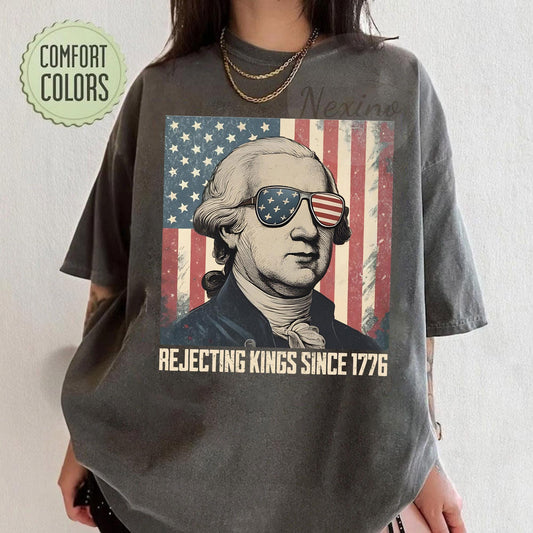 Rejecting Kings Since 1776 Shirt, Flower Shirt, Pro Democracy Shirt, Anti Authoritarianism Shirt, No Kings Shirt, Resist Shirt
