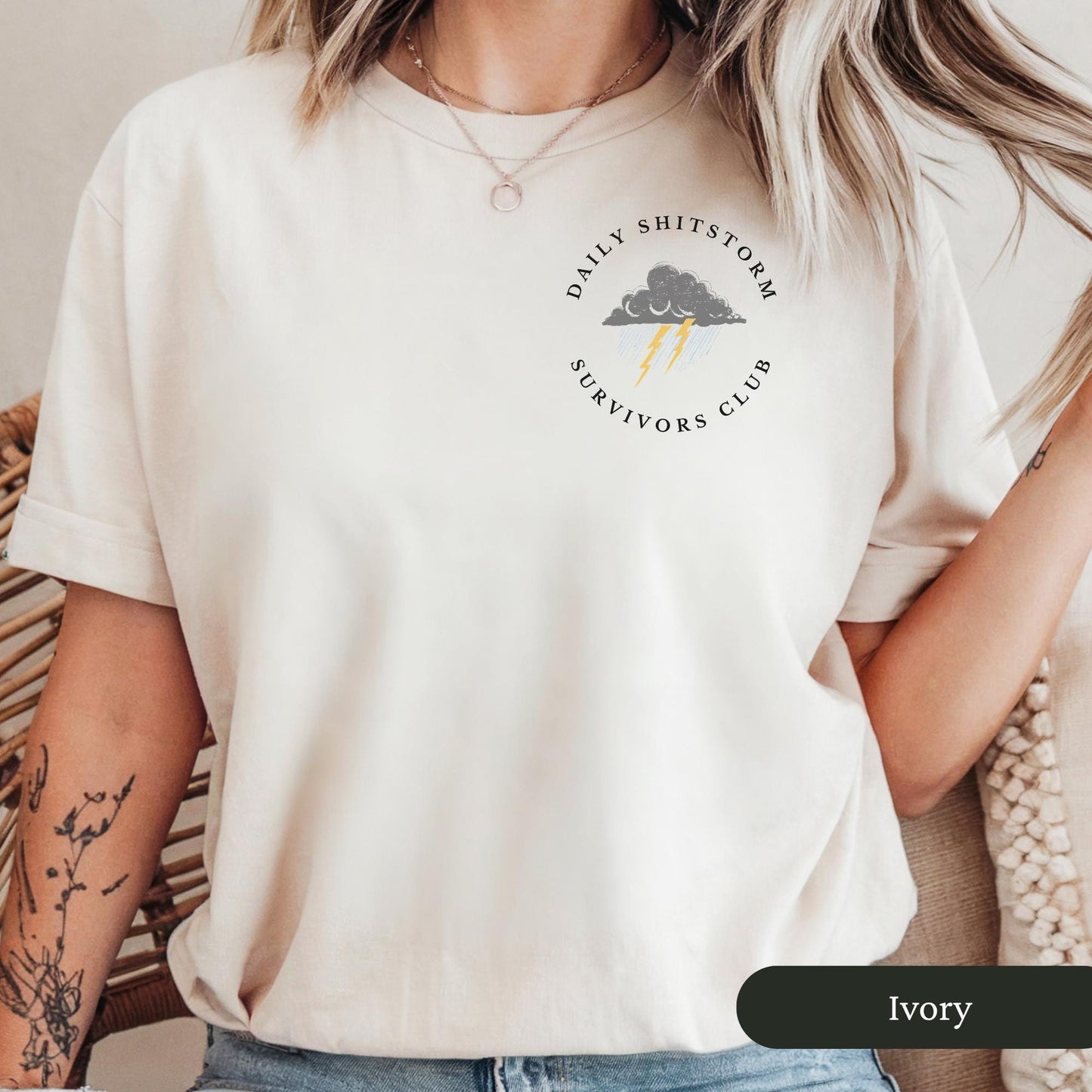 Comfort Colors Daily Shitstorm Survivors Club Shirt, Funny Mental Heath Shirt, Sarcastic Self Care Shirt, Sarcastic Gift, Funny Graphic Tee