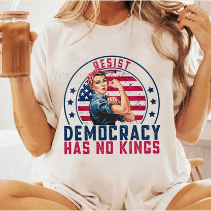 Anti Trump Shirt, Democracy has no kings shirt, upside down American flag shirt, anti maga shirt, Liberal tshirt, democrat shirt, resist tee