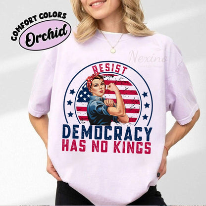 Anti Trump Shirt, Democracy has no kings shirt, upside down American flag shirt, anti maga shirt, Liberal tshirt, democrat shirt, resist tee