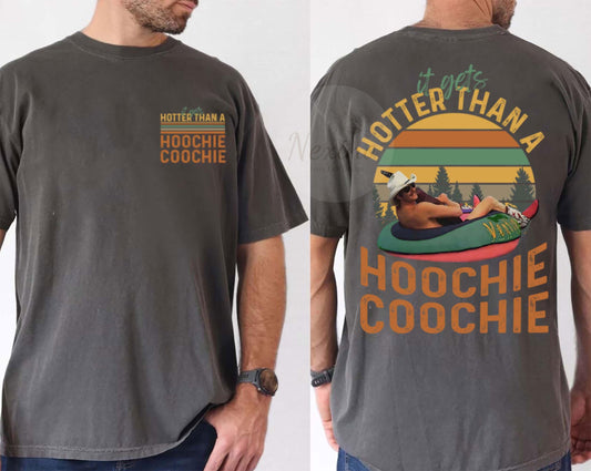 Hotter Than A Hoochie Coochie Shirt, Meme Summer Vacation Shirt, Music Lover T-shirt, 90s Country Music, Trendy Summer Tee, Gift For Her