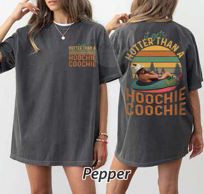 Hotter Than A Hoochie Coochie Shirt, Meme Summer Vacation Shirt, Music Lover T-shirt, 90s Country Music, Trendy Summer Tee, Gift For Her