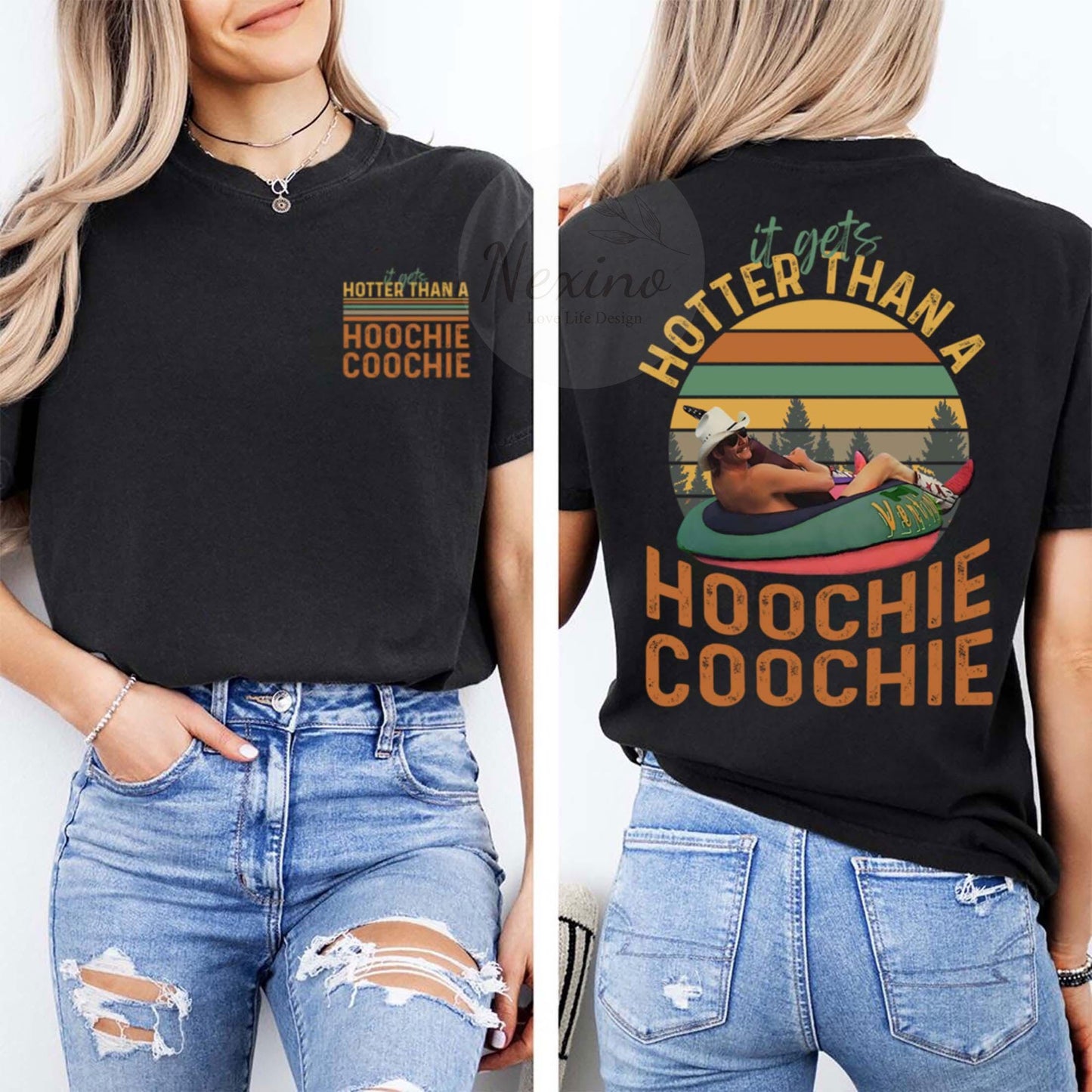 Hotter Than A Hoochie Coochie Shirt, Meme Summer Vacation Shirt, Music Lover T-shirt, 90s Country Music, Trendy Summer Tee, Gift For Her