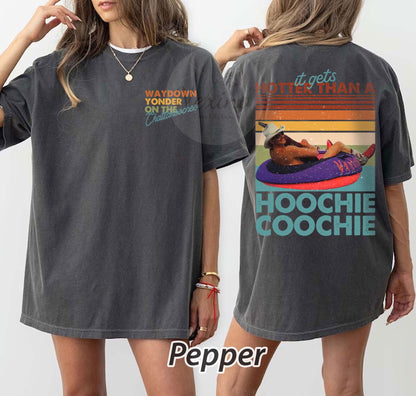 Hotter than a Hoochie Coochie Comfort Color Shirt, Meme Summer Vacation Shirt, Country Music Shirt, 90s Country Music, Summer Shirt