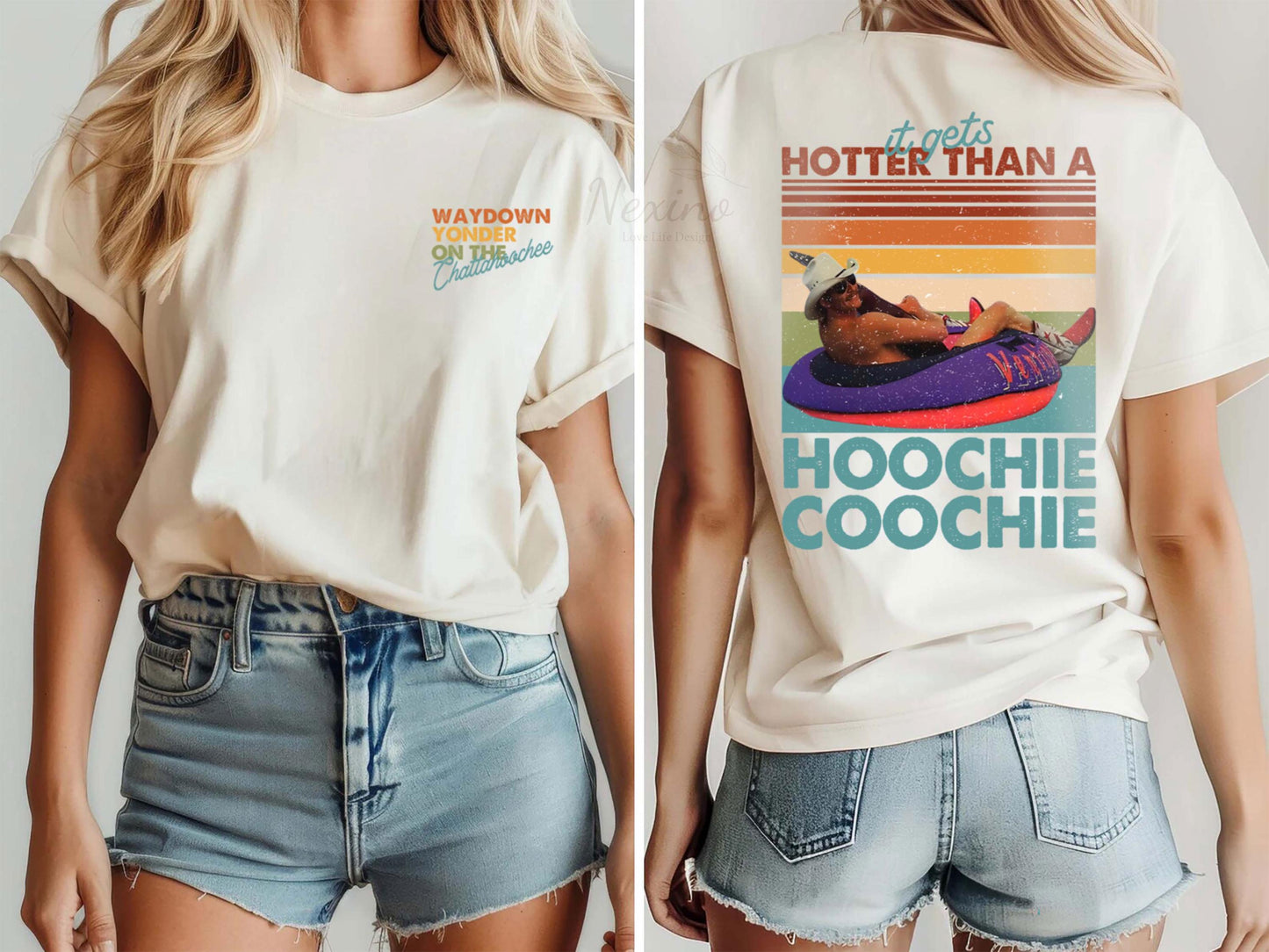 Hotter than a Hoochie Coochie Comfort Color Shirt, Meme Summer Vacation Shirt, Country Music Shirt, 90s Country Music, Summer Shirt