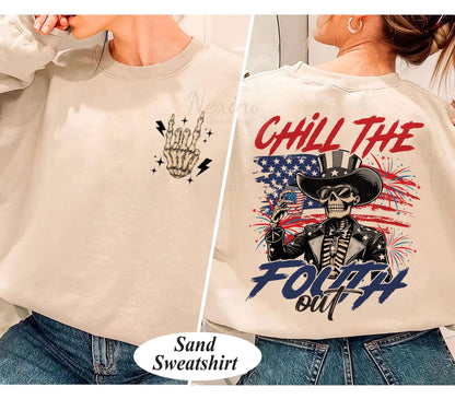 Chill The Fourth Out Shirt, Retro 4th Of July Shirt, Funny Fourth Of July Shirt, Patriotic Shirt, USA T-Shirt, American Flag Shirt
