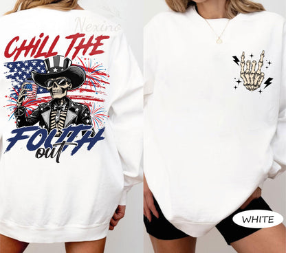 Chill The Fourth Out Shirt, Retro 4th Of July Shirt, Funny Fourth Of July Shirt, Patriotic Shirt, USA T-Shirt, American Flag Shirt