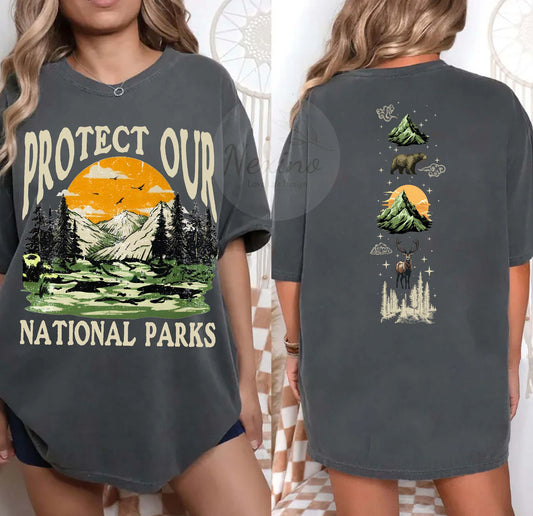 90s National Parks Comfort Colors® Unisex T shirt Granola Girl Shirt Respect the Local Wildlife Tee Hiking Camping Clothes Wanderlust Shirt