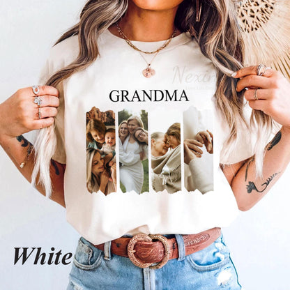 Personalized Grandma Shirt with Photo, Custom Mimi Tee Mother's Day Gift for Nana, Gigi, Custom Grandkids Photo T-Shirt Custom Family Shirt