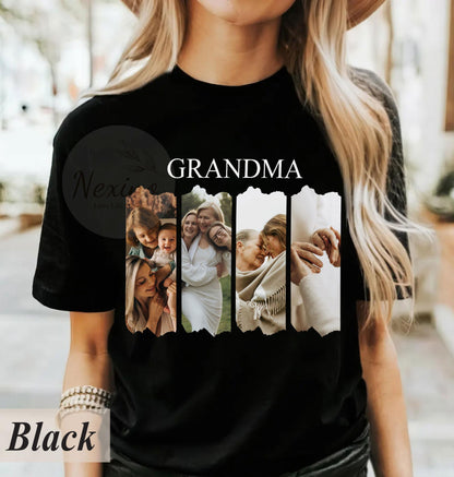 Personalized Grandma Shirt with Photo, Custom Mimi Tee Mother's Day Gift for Nana, Gigi, Custom Grandkids Photo T-Shirt Custom Family Shirt