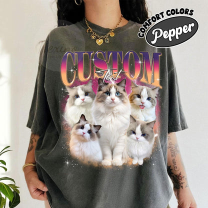 Custom Pet Bootleg Shirt, Custom Retro Cat Bootleg Shirt,Custom Photo Shirt, CUSTOM Your Own Bootleg Idea Here,Pet Photo Shirt, Cat Mom Gift