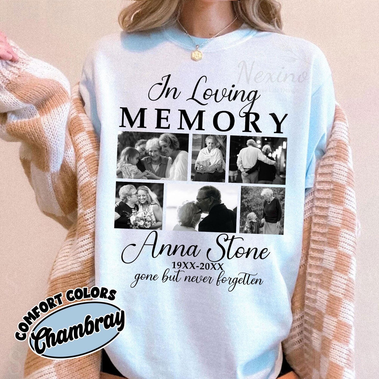 Custom Memorial Photo Shirt, Personalized Remembrance Tee, In Loving Memory Shirt, RIP Tribute Tee, Sympathy Gift for Loss, Funeral Keepsake