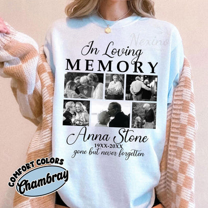 Custom Memorial Photo Shirt, Personalized Remembrance Tee, In Loving Memory Shirt, RIP Tribute Tee, Sympathy Gift for Loss, Funeral Keepsake