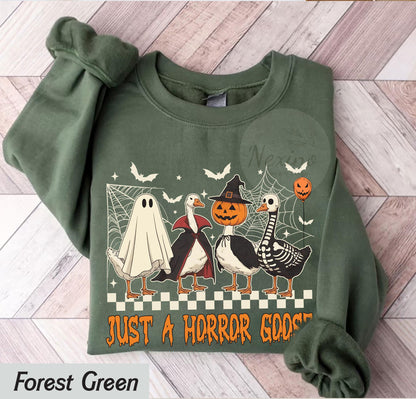 Just a Horror Goose Comfort Shirt, Funny Halloween Goose Shirt, Goose in Halloween Costumes Shirt, Cute Horror Shirt, Spooky Goose