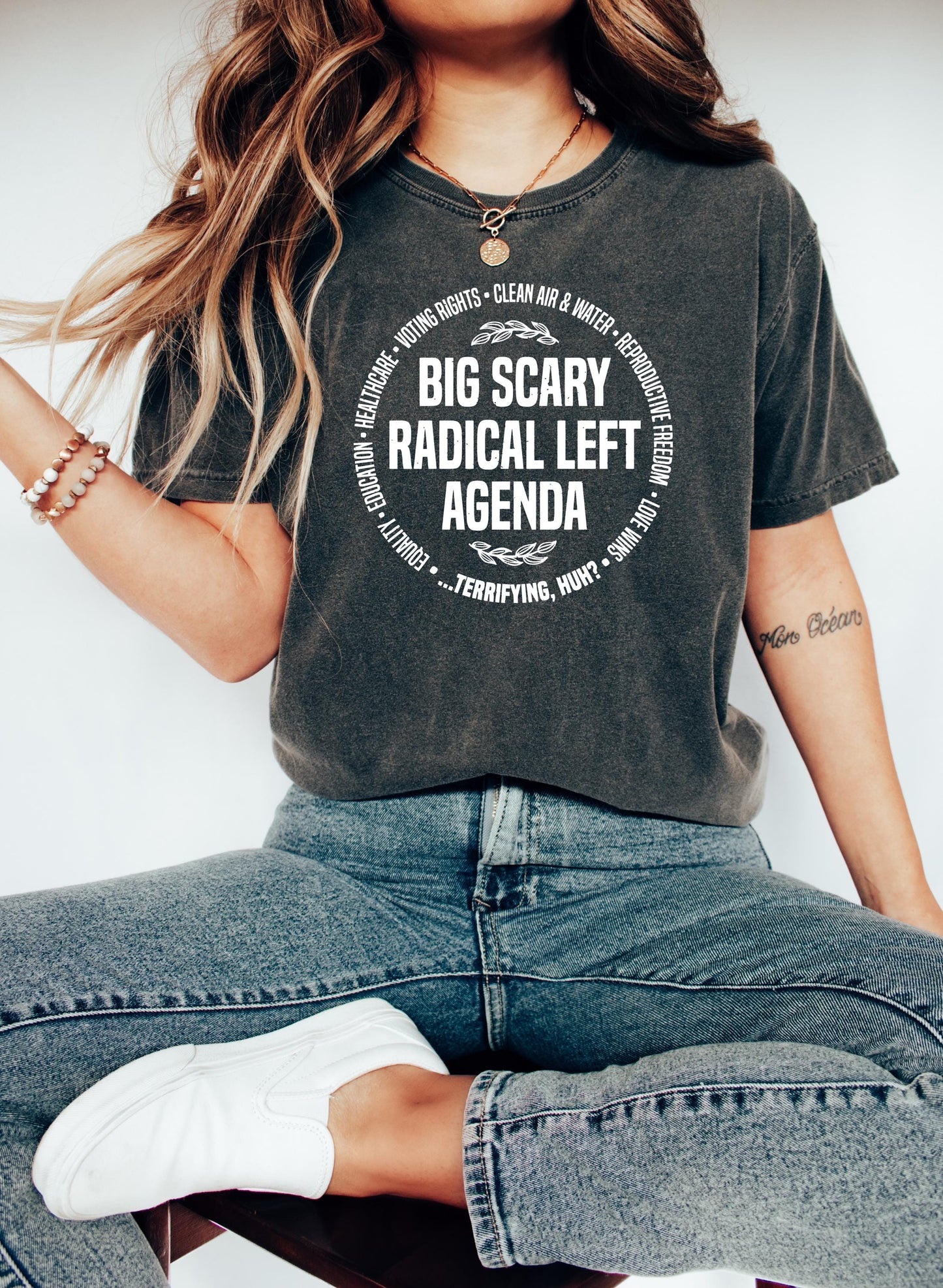 Radical Left Agenda Political Sweatshirt, Equality Justice Climate Rights Long Sleeve, Funny Democrat Liberal Satire Hoodie, Activist Gift
