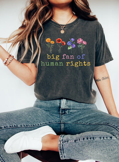 Big Fan Of Human Rights Sweatshirt Equality Long Sleeve, Social Justice Hoodie, Political Protest Shirt,Activist tShirt,Anti Trump Tee Gift