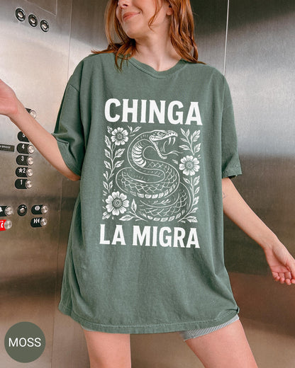 Immigrant Rights Shirt Chinga La Migra Anti Trump Comfort Colors Abolish ICE Anti Fascism Chinga tu Migra Resist Protest Activist Gift