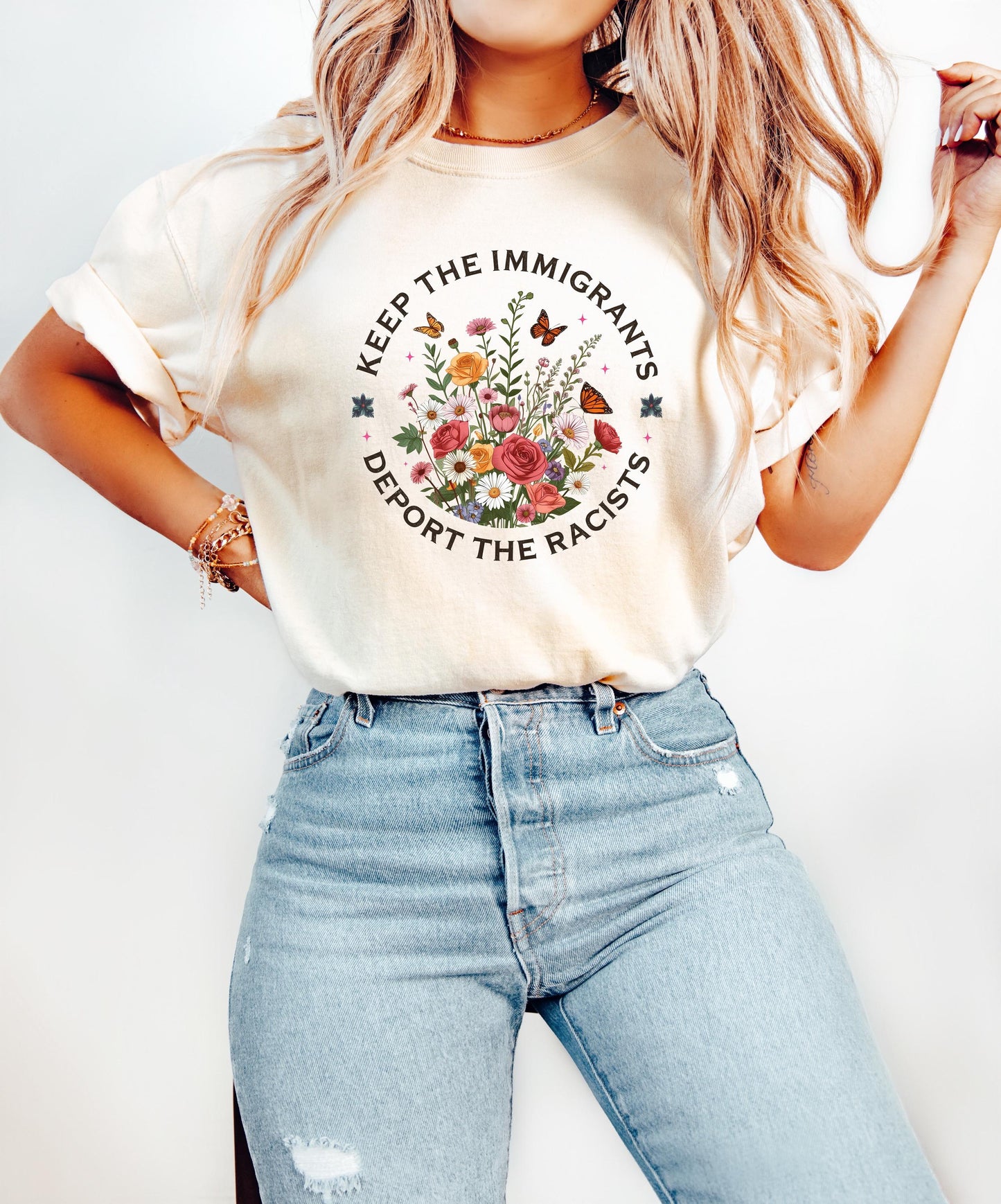Keep The Immigrants Deport The Racist, Anti ICE Sweatshirt, Anti racist Hoodie, Pro Immigrant Sweater, No Human is Illegal, Anti Trump Shirt