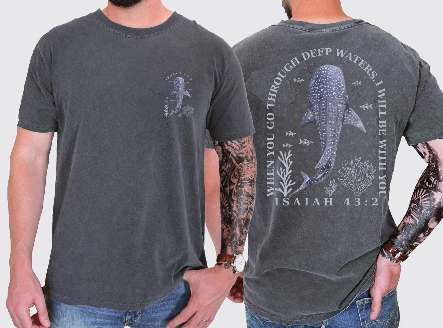 Christian Shirt: Isaiah 43.2 Shirt, Bible Verse Tee, Faith Based , Church Team