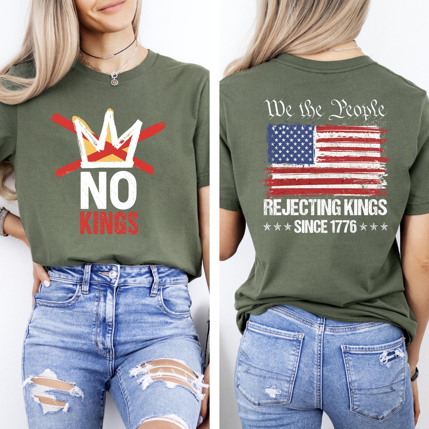 No Kings T-Shirt, Rejecting Kings Since 1776 Shirt, We The People Anti Trump Tee, Freedom Statement T-Shirt, No Kings Shirt, Patriotic Shirt
